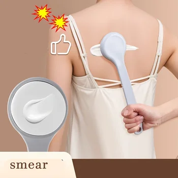 Applicatore ergonomico per lozione per il corpo a manico lungo - Spazzola per la schiena con imbottitura in spugna, ideale per l'applicazione del corpo post-bagno, strumento per la cura della pelle