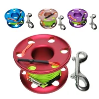 15/20/30/50 Line Aluminium Scuba Diving Finger Spool Reel with Stainless Steel Snap Bolt Clip Diving DIY Equipment 1
