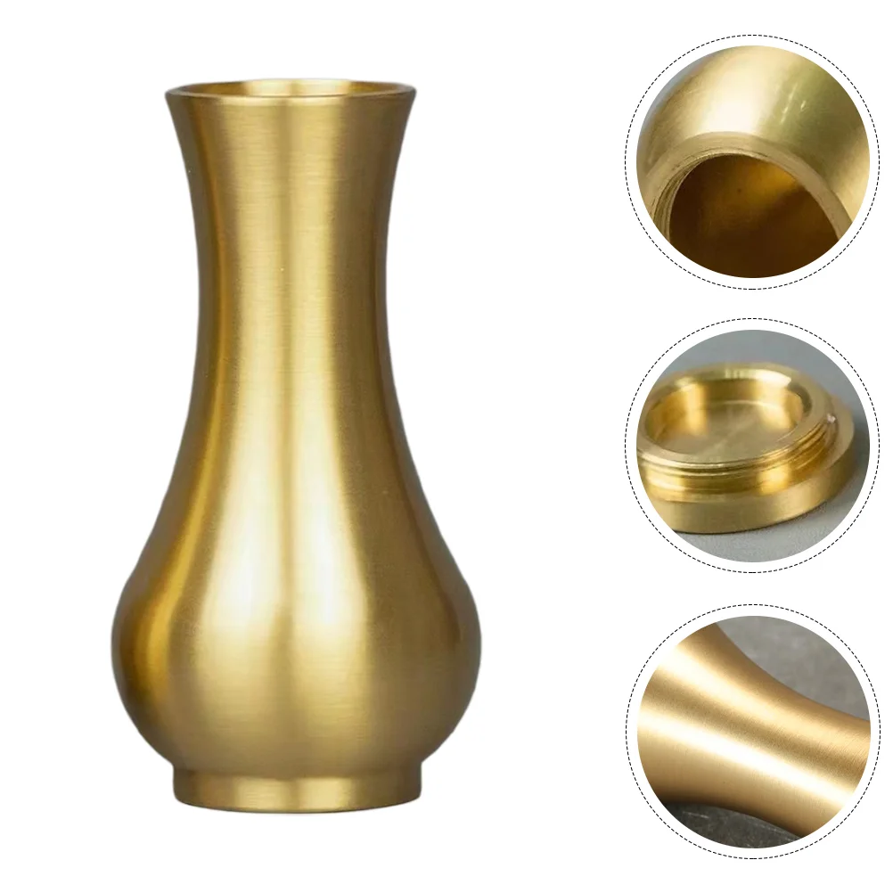 

Modern Mini Brass Flower Vase Flower Arrangement Bottle Storage Container Organizer Home Desktop Decoration
