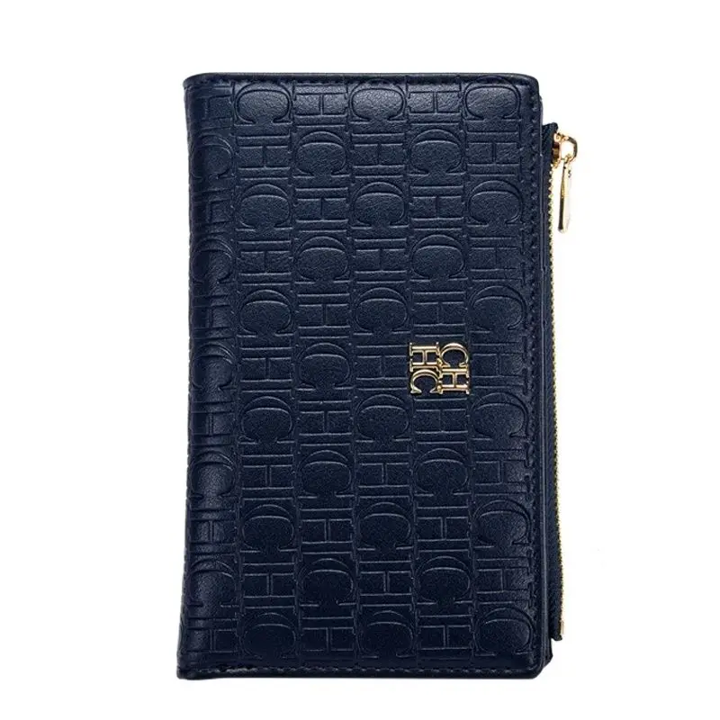 Women's Long Coin Purse Fashion Luxury Letters Solid Color Short Small Wallet Simple Square Portable Tri Fold Wallet for Ladies