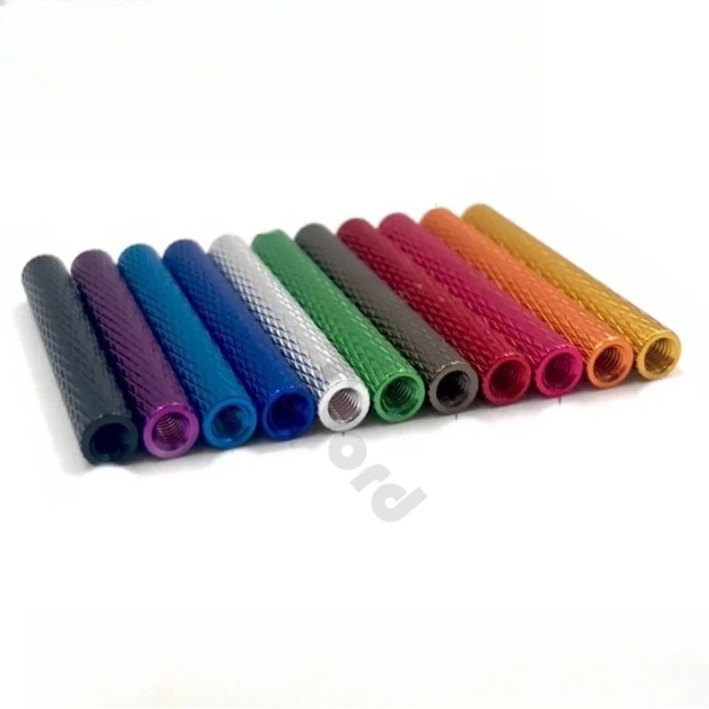 Colorful Aluminum Knurled Spacer Standoffs - 10 Pack (M3, Various Lengths)