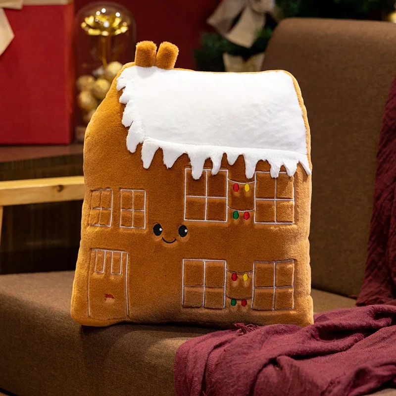 Christmas Tree Gingerbread Man Snowman Gingerbread House Plush Toy Coussin Extérieur Imperméable Jardin 6
