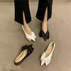 Flat Shoes for Women Plus Size 43 44 Spring  Autumn New Style Pointed Toe Bow Black Ladies Shoes  Loafers  Women Shoes 1