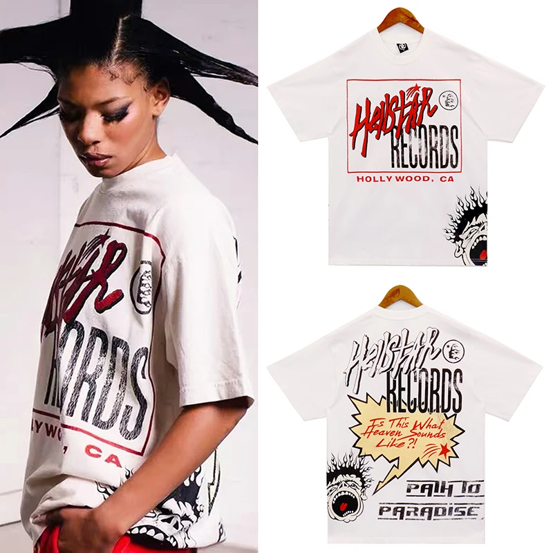 

White Hellstar Studios T-shirts Men Women 1:1 Hip Hop Fashion Short Sleeve Streetwear Summer New Cotton O-Neck Casual Top Tees