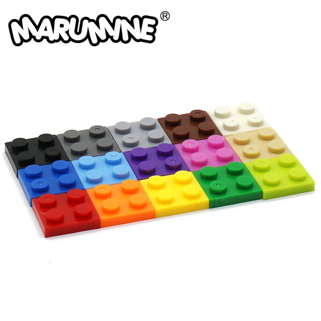 Marumine 2x2 Plate 100PCS DIY Building Blocks 3022 Baseplate Create MOC Bricks Parts Accessories Compatible Assembles Particles 1