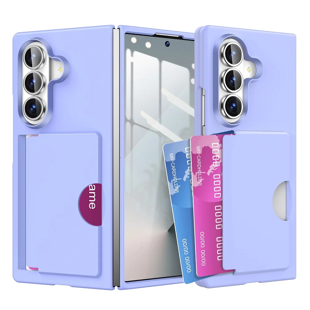 Premium Shockproof Folding Phone Case with Card Slot Holder - Hard PC Protection