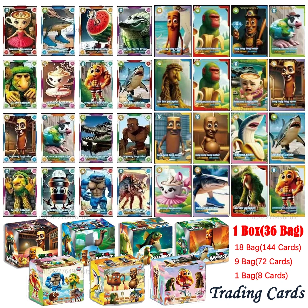 Collection Cards 8/288Pcs Italian Brainrot Children's Card Game Toy Trading