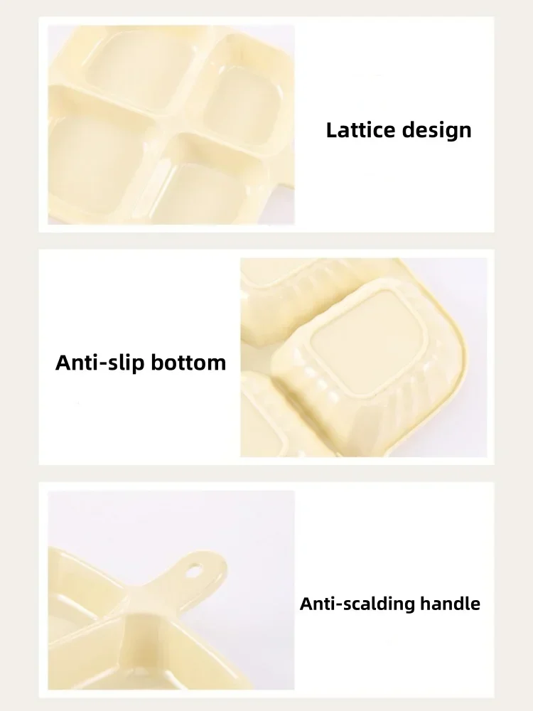 4 Compartment Fruit Plates Dinning-Table Divided Plate