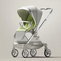 Poussette bébé luxueuse réversible avec siège réglable, pliable, pour nouveau-né et nourrisson, position haute 3