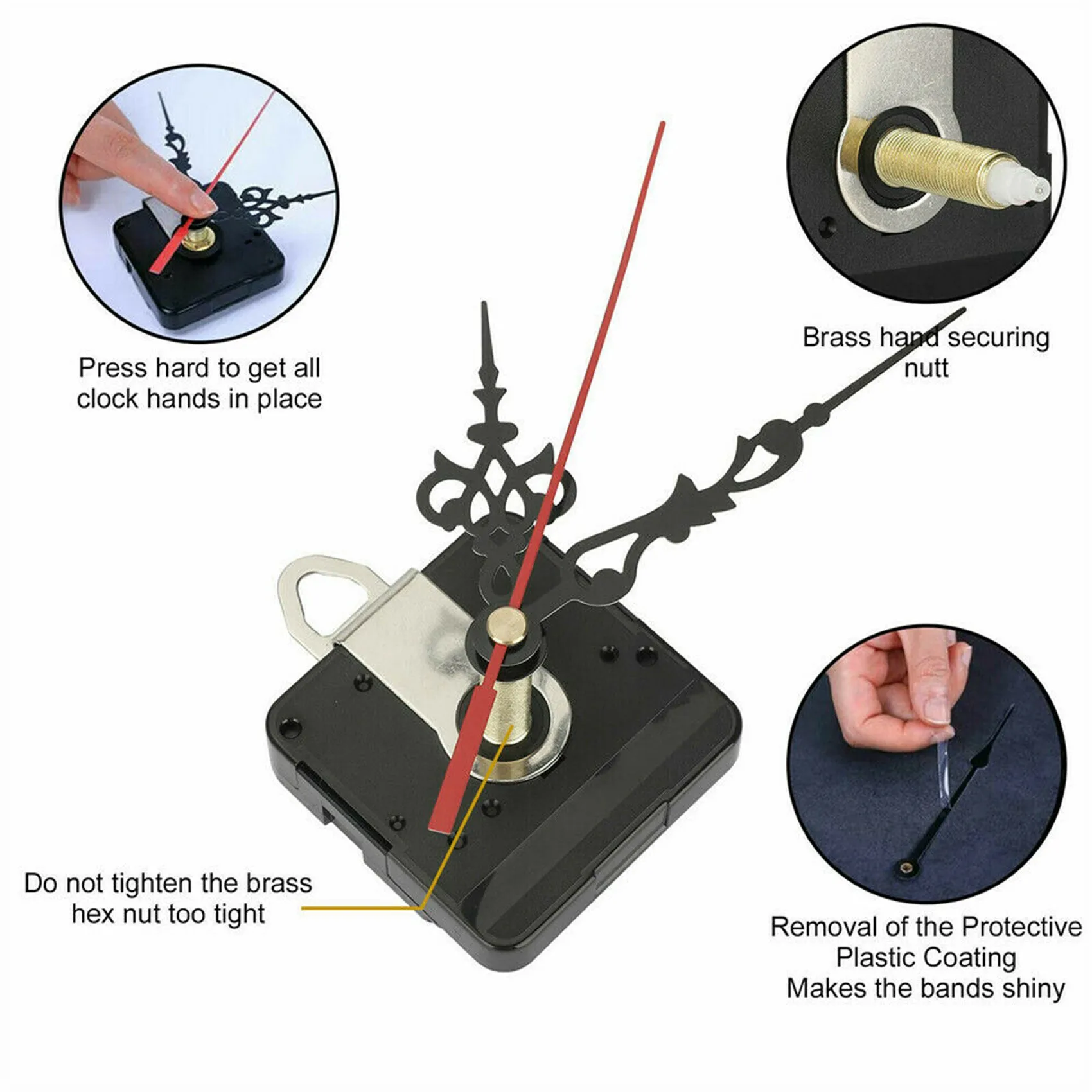 31MM Long Shaft DIY Quartz Clock Movement Mechanism Hands Wall Quartz Clock Repair Tool Parts Replacement