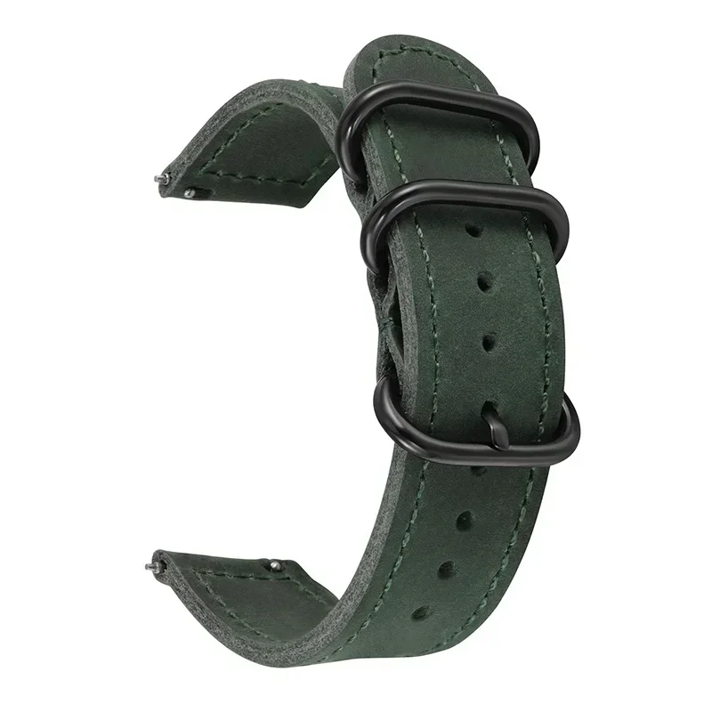 Vintage Crazy Horse Leather Watch Strap - Retro Bracelet 20mm/22mm