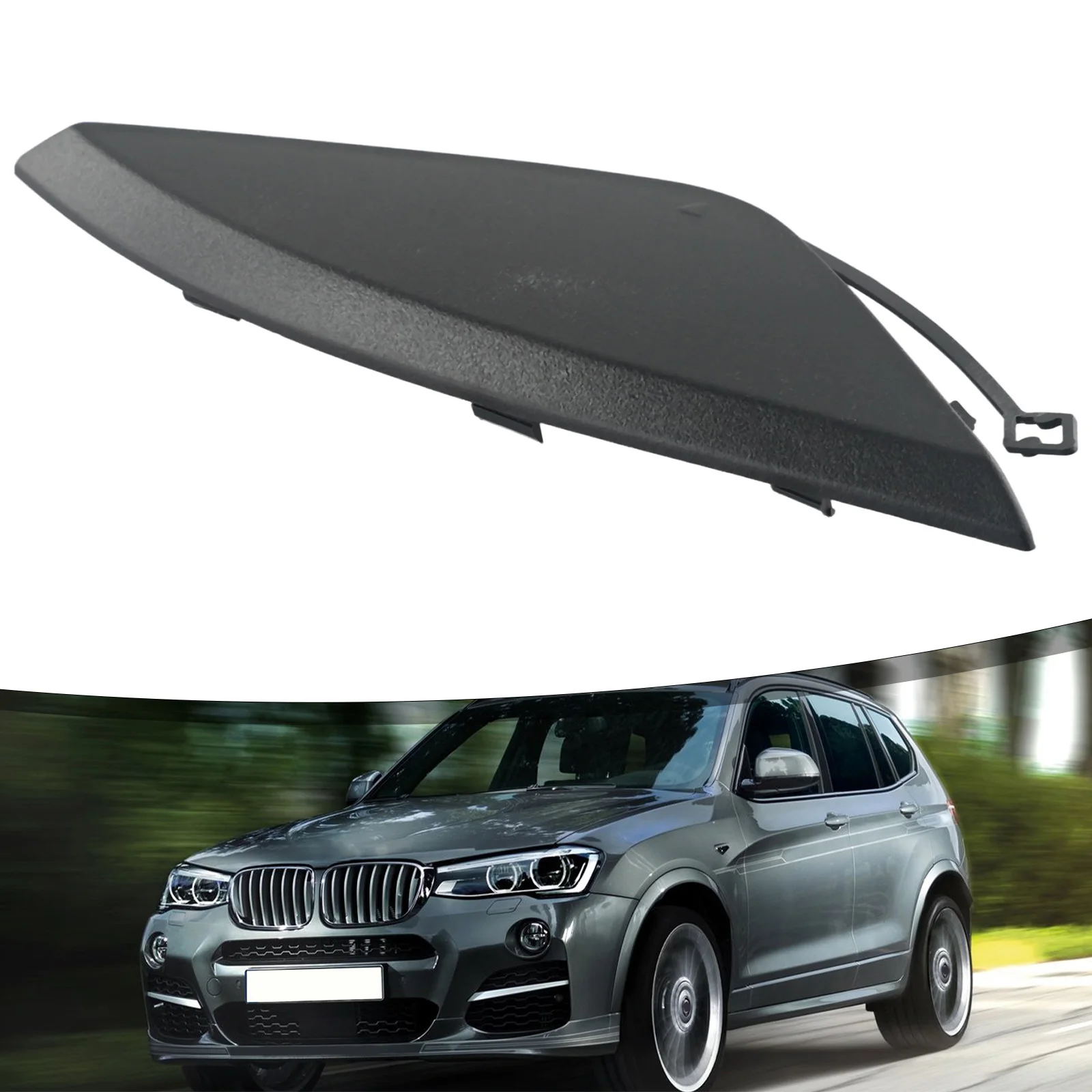 

1pc Car Front Bumper Tow Hook Cover Cap Primed For BMW F25 X3 2015-2017 51117338474 Towing Eye Cover ABS Exterior Accesories