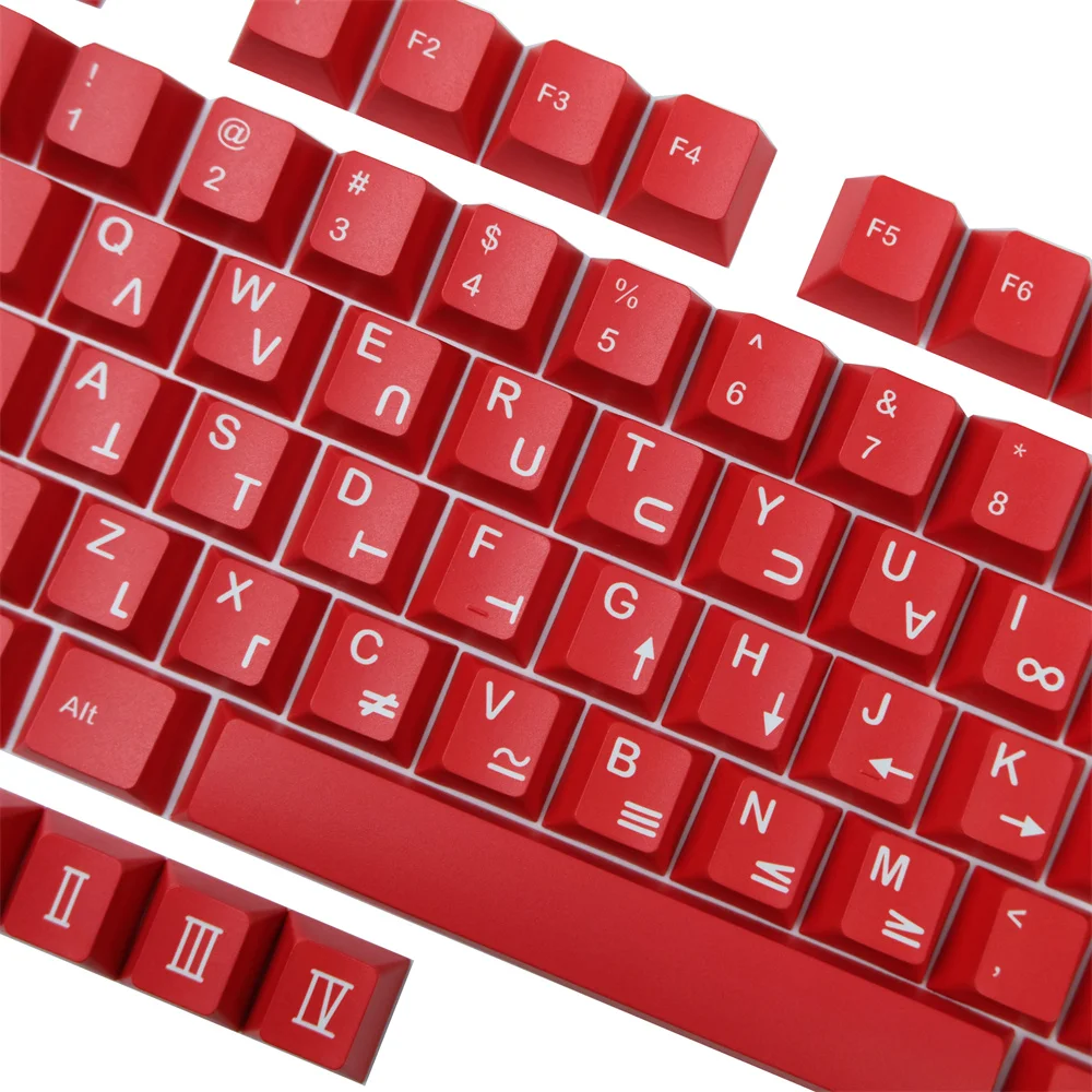 Gmk Crimson Cadet Keycap Pbt 142 Chaves Conjuntos Vermelhos Cereja Perfil Dye Subbed Iso Enter Gh60 Rk61 Rk64 96 104 Teclado Mecânico - Imagem 2