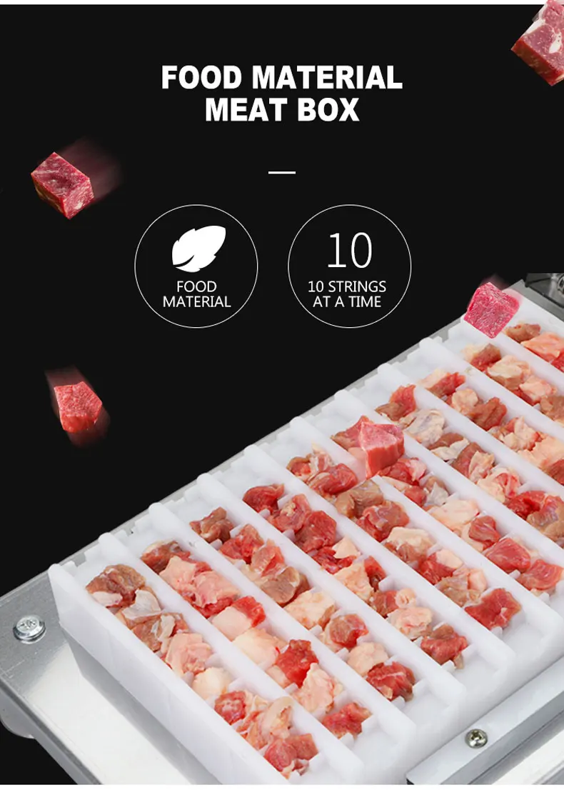 Description Picture 3 of itemCommercial Stainless Steel Barbecue Meat Skewer Manual Meat Skewer Machine Stainless Steel Penetrator