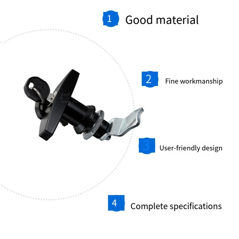 Description Picture 3 of itemT Handle Lock  Tool Box Garage Door Zinc Alloy Lock With Keys Cabinet Trailer Caravan Secure Locking Mechanism Safety Hardware
