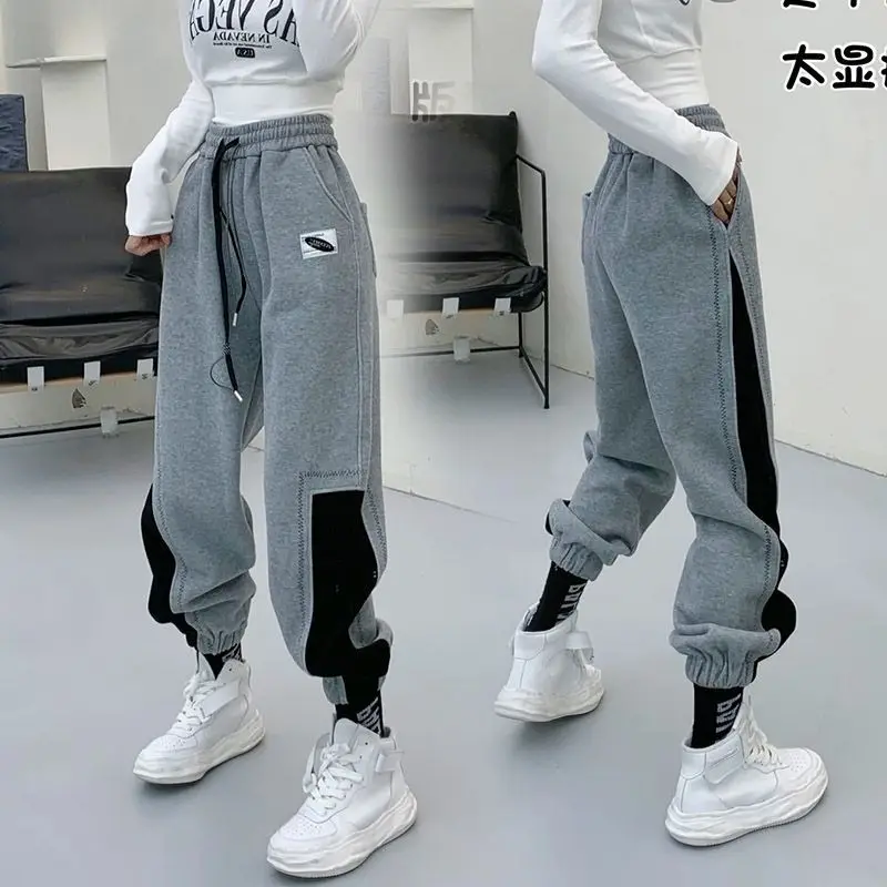 

Women's Autumn Winter Y2K Patchwork High Waist Pants Fashion Casual Versatile Chic Female Clothes Elegant Trendy Lady Trousers