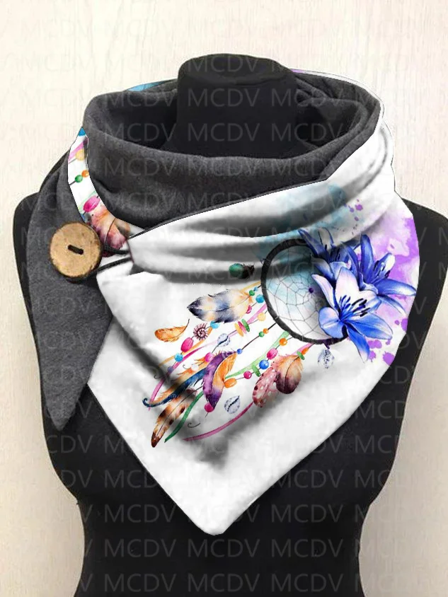 MCDV Dream Catcher 3D Printed Warm Fleece Casual Scarf And Shawl for Women Warm and comfortable Scarf 02