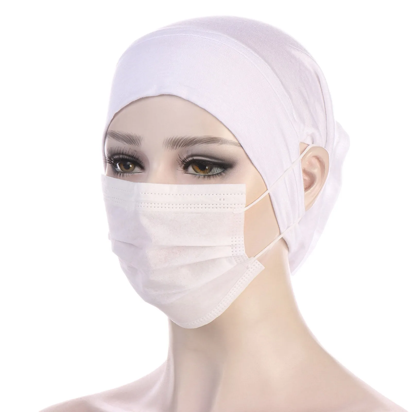 Muslim Hijab Undercap With Ear Hole Underscarf Inner Cap Hijabs Bonnet Caps Turban Under Cap With Ear Cut Outs For Plane Hat