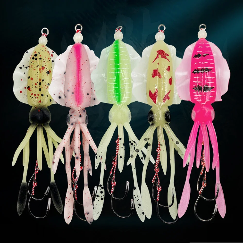 1Pc 10cm/12cm/15cm Sea Fishing Bionic Squid Bait with Ear Thin Fin Soft Baits Fish-shaped Fake Lure Fish Bite Drop Shipping