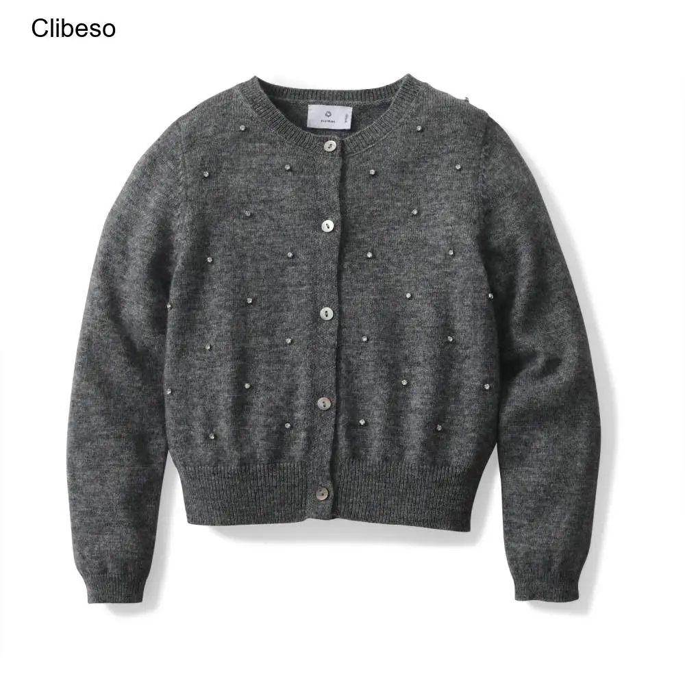 Clibeso 어린이 긴 소매 울 니트 스웨터, 가디건, 어린이 학교 수제 다이아몬드, 남아 여아 따뜻한 코트, 재킷