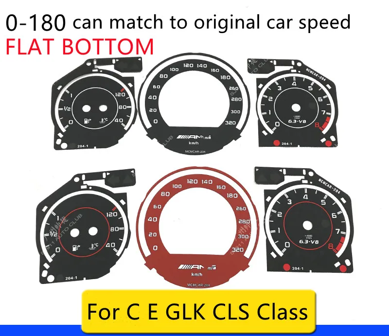 

Gauge Face Instrument Cluster Overlay For Mercedes Benz CLS GLK C E W204 W212 Gauge Dials Upgrade For AMG 320KM/H