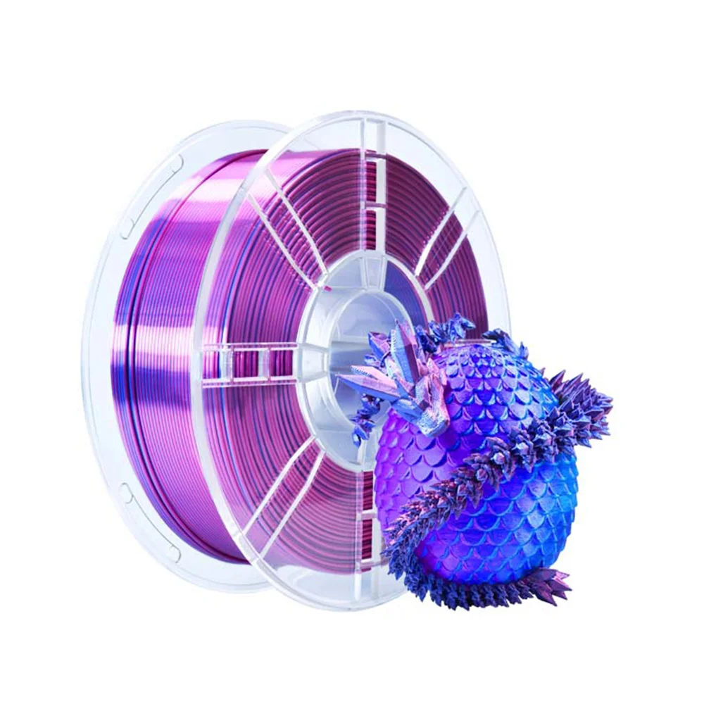 울트라 실크 PLA 3D 프린터 필라멘트 1.75mm 듀얼 컬러 광택 샤이니 소모품 1KG 스풀 DIY 공예 조각 장
