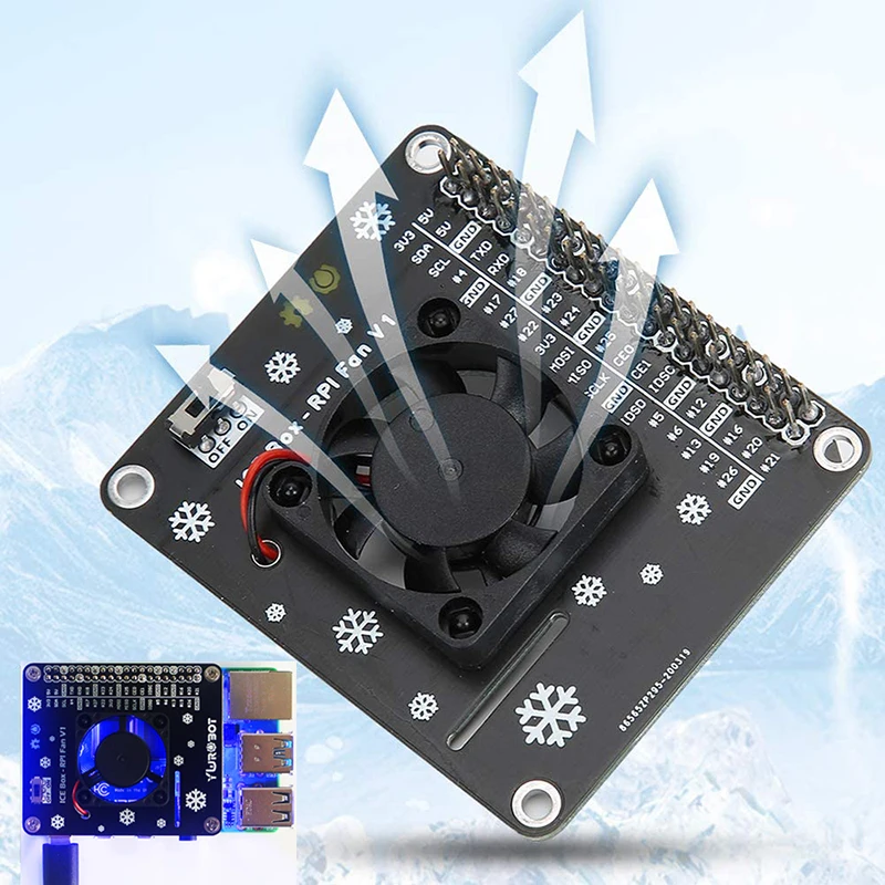 Raspberry Pi 4 �ð� ��ǳ�� HAT, �ڵ� ���� LED GPIO �ͽ��ټ� ����, Raspberry Pi 4B 3B + 3B 3A +