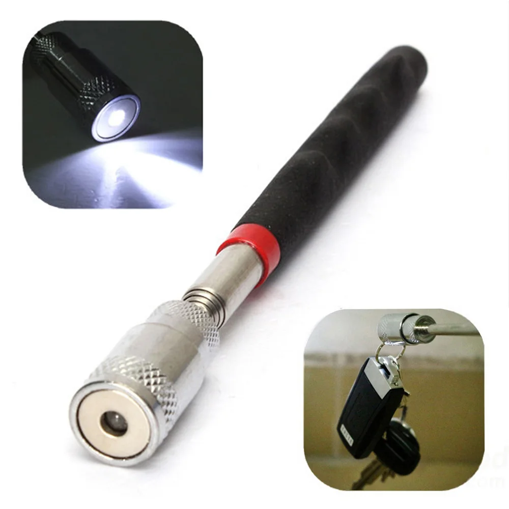 Telescopic flashlight with magnet, search magnet, reinforced telescopic magnet, telescopic pointer length up to 80 cm