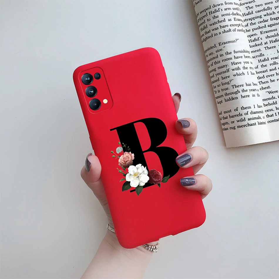 For OPPO Reno5 5G Case Custom Name Gold Letters Silicone Fundas Soft TPU Phone Cover For OPPO Reno 5 Reno5 Pro Find X3 Lite Case 