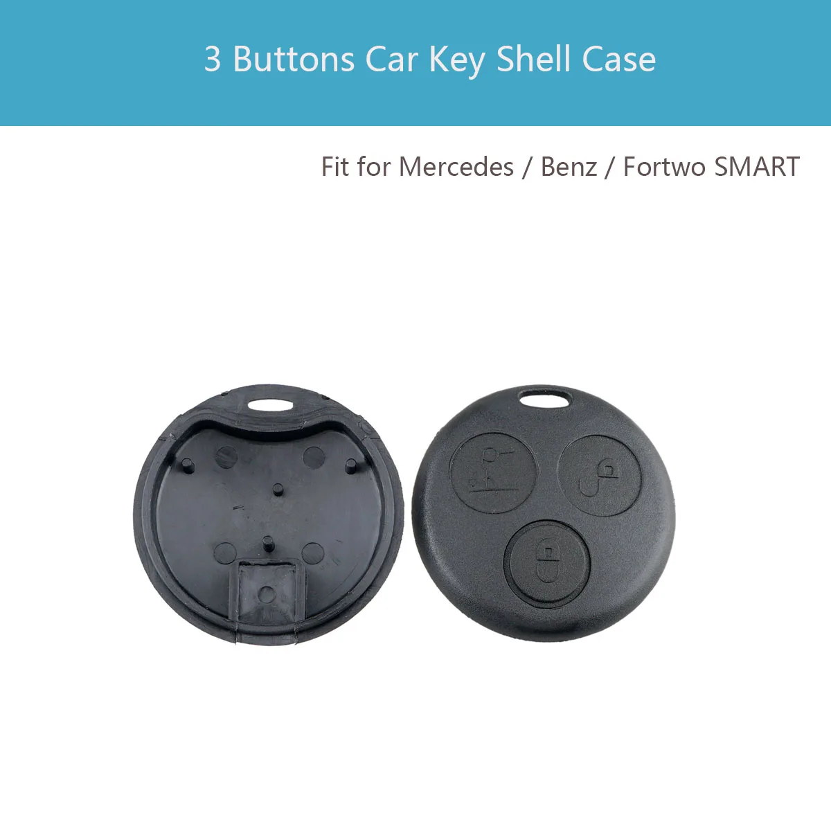 3 Pulsanti Car Key Shell Fob Uncut Blank Blade Remote Key Case Cover Fit For Mercedes-Benz Smart Fortwo 450 451 2007-2013