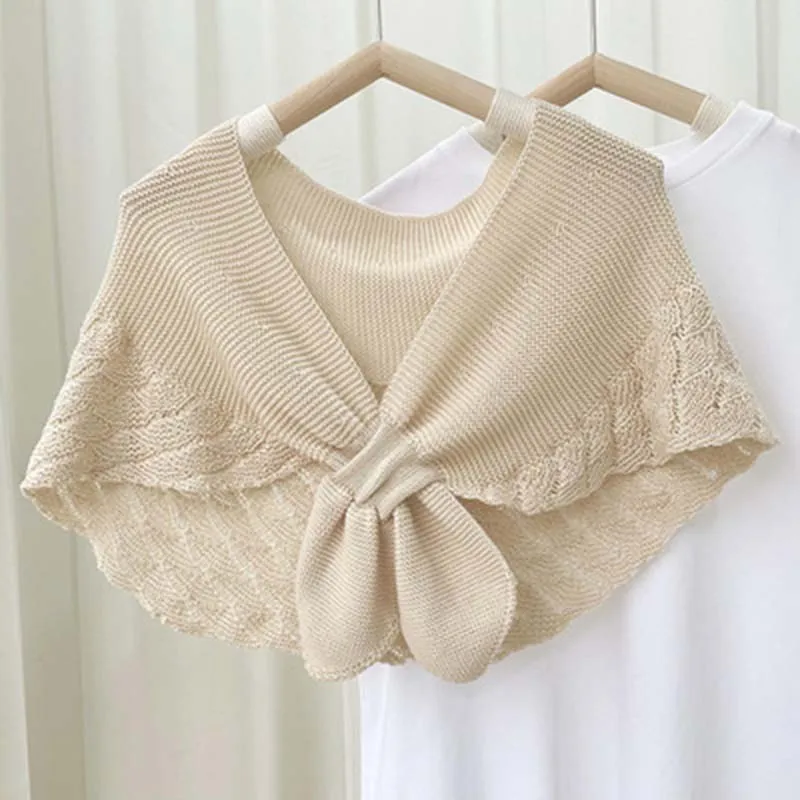 

Маленькая шаль для ног вороны, защитный вязаный шейный позвоночник, Русалка, воротник на плечо, накладные женщины, весна-лето h24