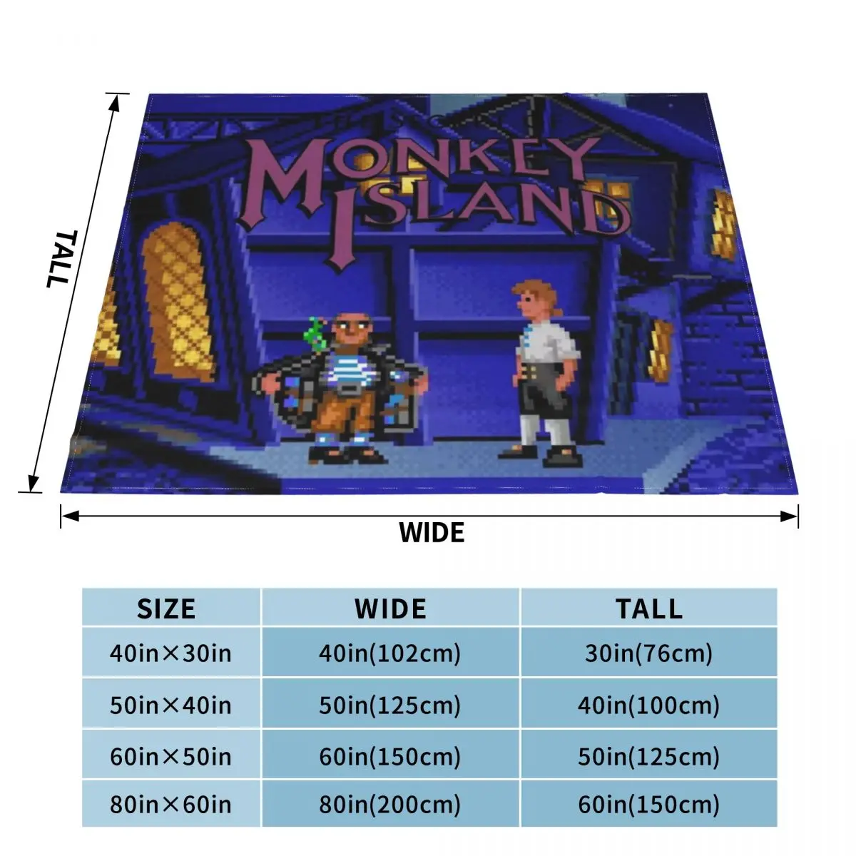 The Secret Of Monkey Island Plaid Blanket Flannel Summer Video Games Portable Thin Throw Blanket for Bedding Couch Rug Piece
