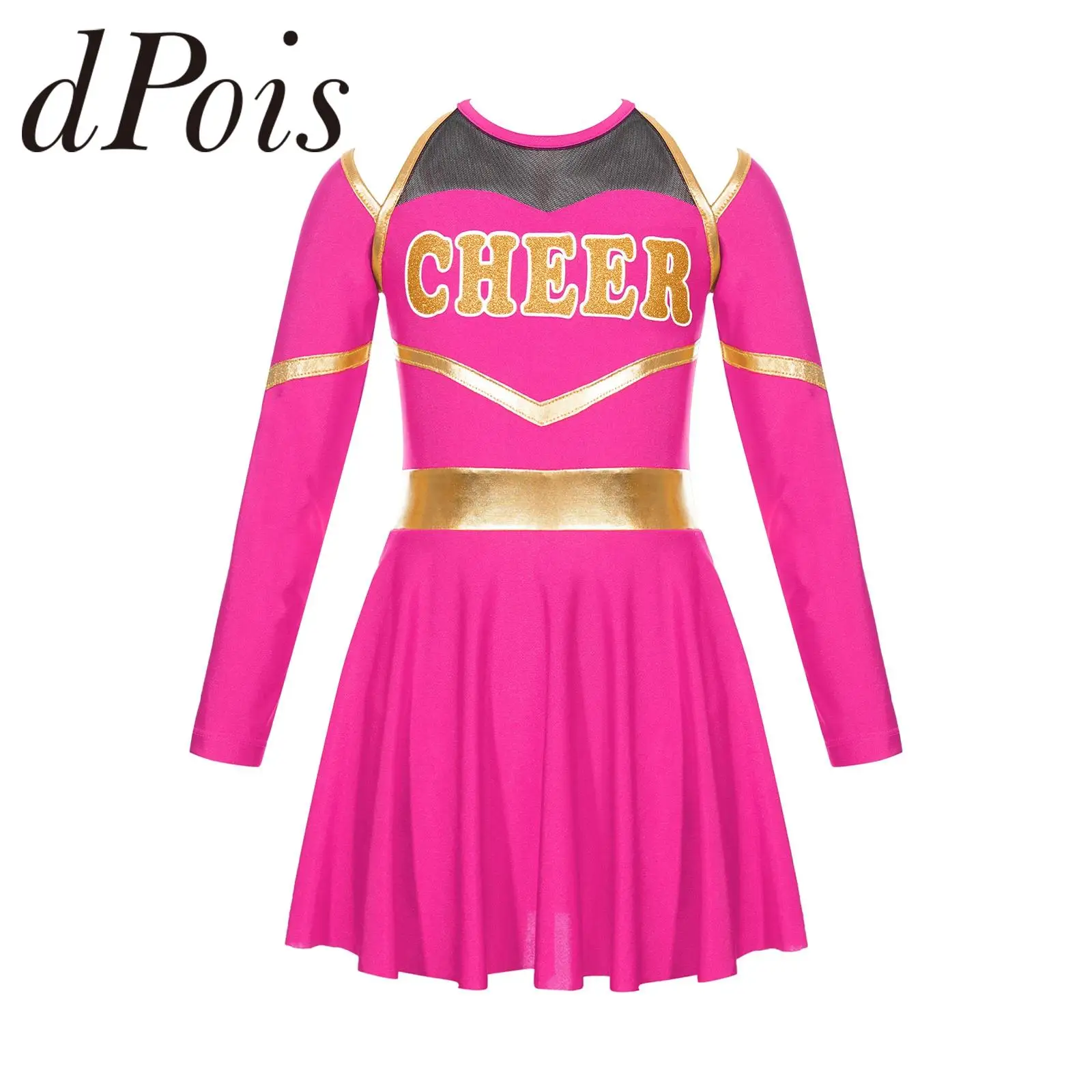 Kids Cheerleading Uniform Dress School Girls Cheerleader Costumes Bambini Tifo Team Clothes Sets For Dancing Competition