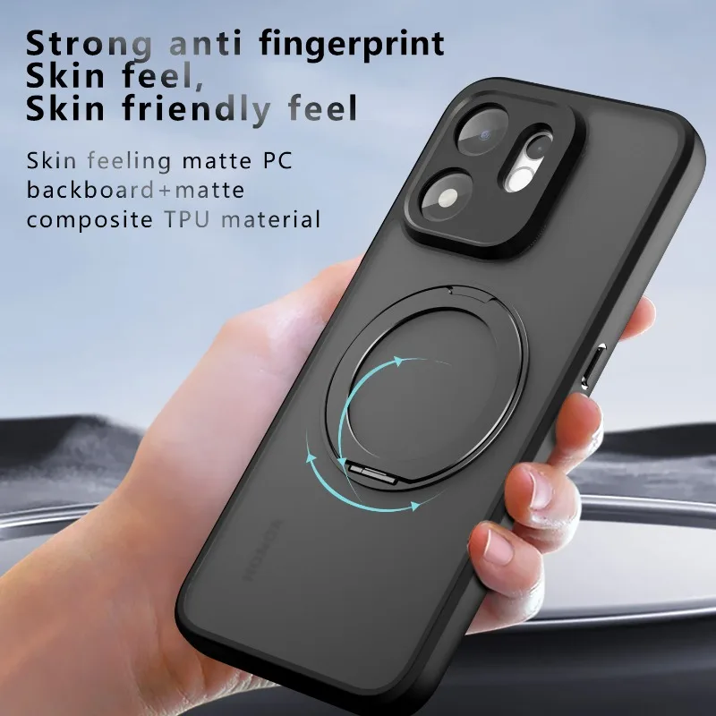 Luxury 360° Magnetic Rotating Stand Shockproof Acrylic Cover with Skin Feel