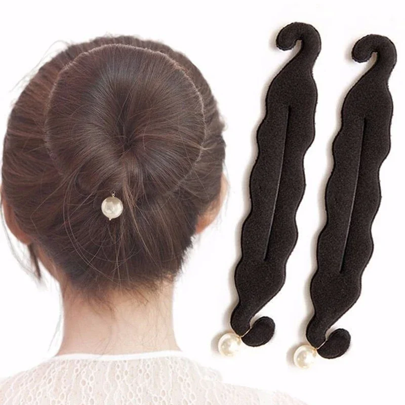 단순히 롤빵 헤어 스타일 액세서리 여성 Braiding 헤어 볼 헤드 헤어 도구 스폰지 헤어 스틱 진주 헤어 링 롤빵 헤어 액세서리