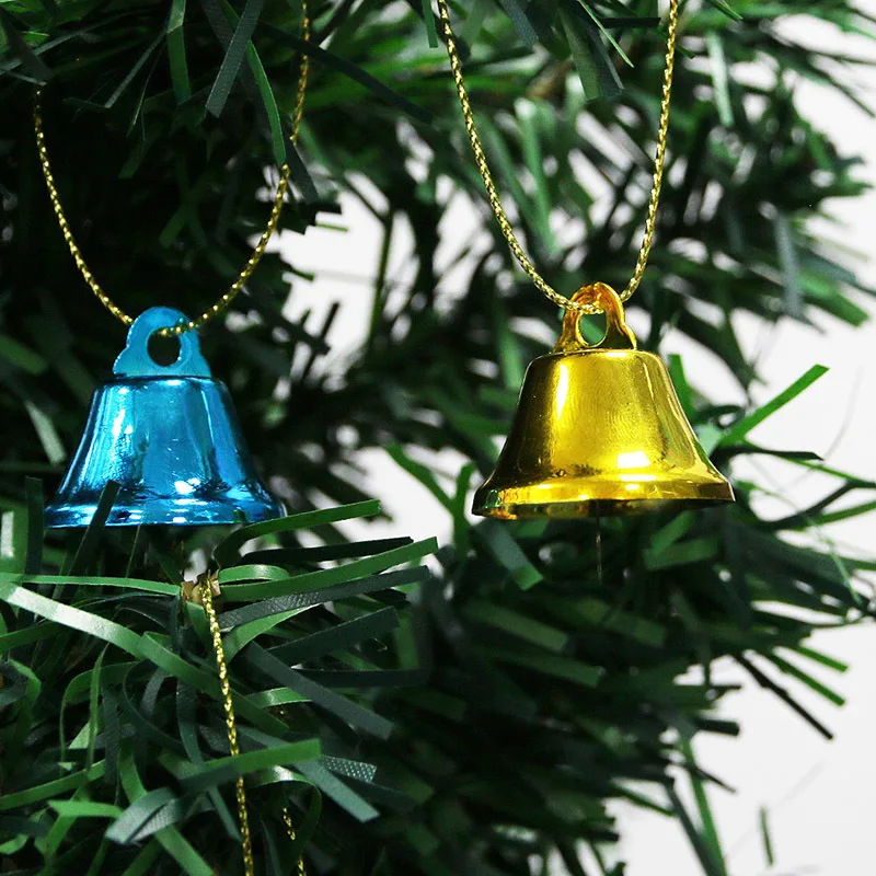 (20pcs/pack) 25mm Colorful Bell Christmas Tree Pendant Holiday Party Decoration Creative Collar Bell DIY Wind Chime Home