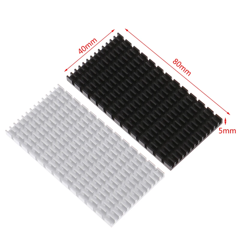 CPU 전원 IC 칩 쿨러 라디에이터 알루미늄 방열판 패널, 블랙 싱크, 80*40*5mm, 1PC