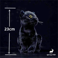Black Cat High Fidelity Anime Cute Plushie Black Panther Plush Toys Lifelike Animals Simulation Stuffed Doll Kawai Toy Gifts Kid 2