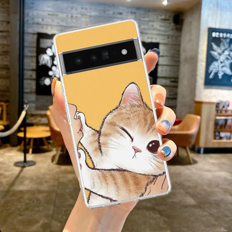 Charming Cat Cartoon Shockproof Clear Phone Case