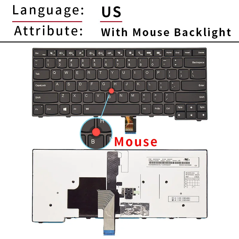 Eua Russo do Teclado do Portátil para Lenovo Ibm Thinkpad L440 L450 L460 L470 T440 T440p T440 T450s E440 E431s T460 0c02253 04y0862 - Imagem 2