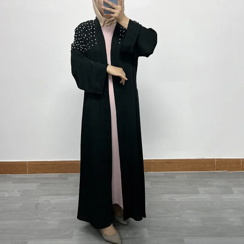 Kimono Abayas for Women Dubai 2024 New Beaded Abaya Open Turkish Dresses Muslim Hijab Dress African Islamic Modest Outfit Kaftan