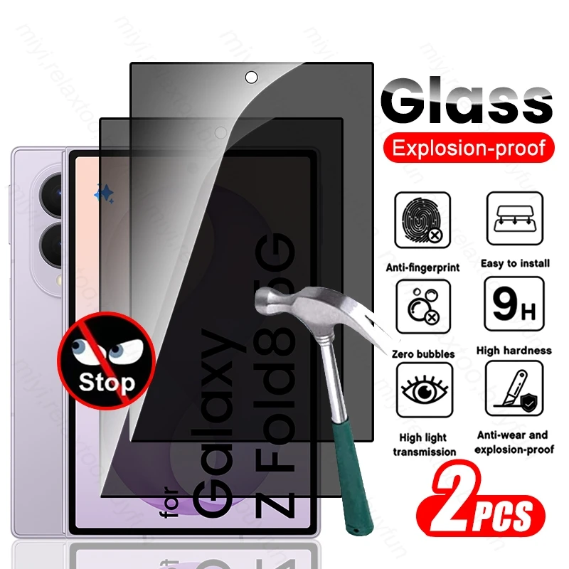 2-Pack Anti-Spy Privacy Protective Glass for Samsung Galaxy Z Fold 8 Outer Screen