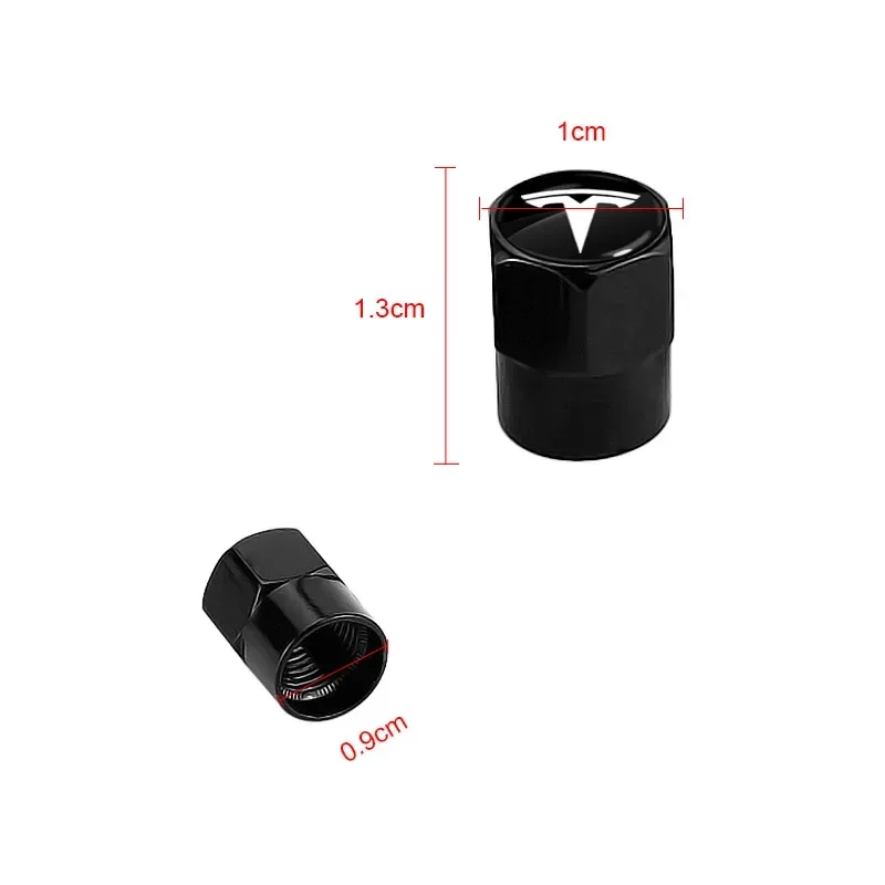 4Pcs Car Tire Valve Caps Metal Tyre Air Stems Cover Car Accessories For Tesla Model 3 Y S X 2023 2024 2021 SpaceX Roadster Auto 2
