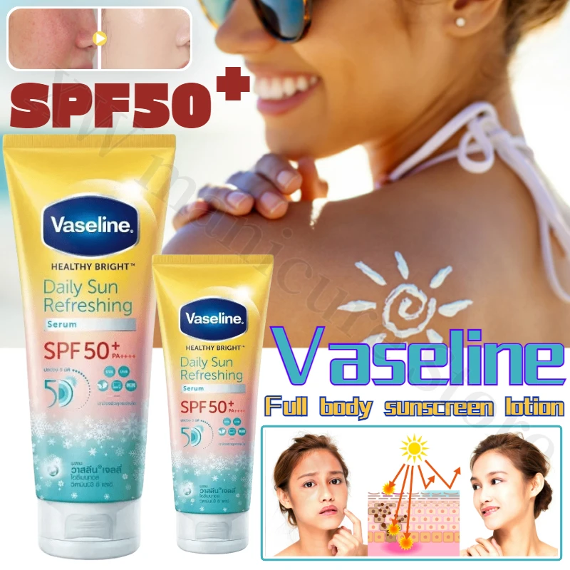 

Thailand Vaseline Vaseline Snowflake Body Cream Refreshing and Non-greasy Military Training Outdoor Sunscreen Lotion SPF50