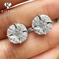 10mm Moissanite Star Cluster Stud Earrings – 925 Sterling Silver, Certified