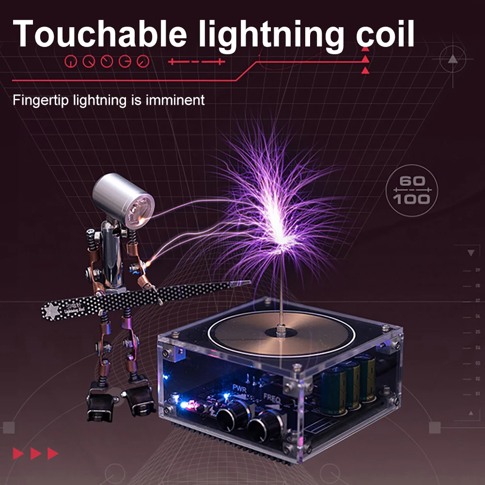 For Tesla Coil Speaker Wireless Transmission Lighting Sparkly Arc Generator Bluetooth-compatible Education Experiment Products