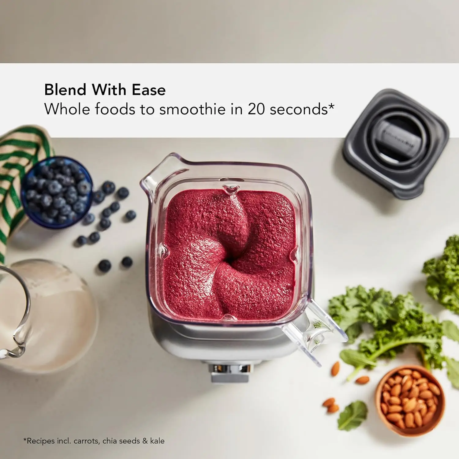 K150 3 Speed Ice Crushing Blender with 2 Personal Blender Jars - KSB1332Y,Passion Red, 48 oz 5