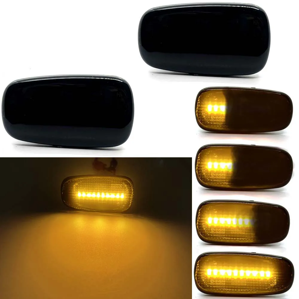 2pc Smoke Lens Dynamic Led Side Marker Light Turn Signal Lamp For Scion
