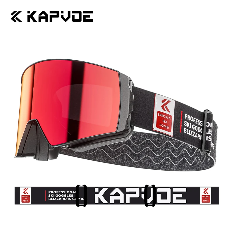 Kapvoe Ski Goggles Snowboarding Snow Skiing Mask for Men Women Anti-Fog Lens Kit UV400 Protection Snowmobile Glasses Motorcycle