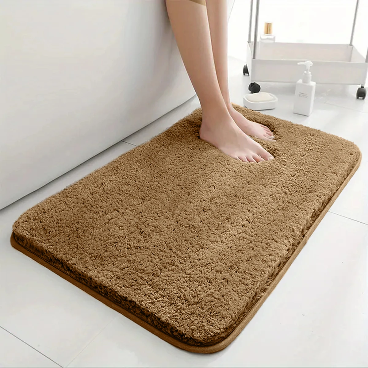 thumbnail image 1 of Alfombrilla de baño súper absorbente de agua, alfombrilla antideslizante para baño, alfombrilla para baño de pelo largo, alfombrilla para puerta de dormitorio, decoración del hogar, 1 of 4